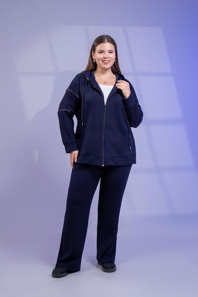 Roxxlen Дамски панталони от спортен екип в голям размер с детайли от Grogren,...