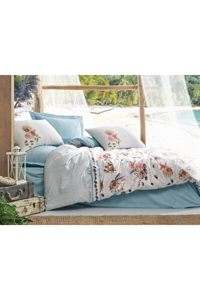 Talis Bed Linen 1 Person Pebbly Blue, 100% Cotton