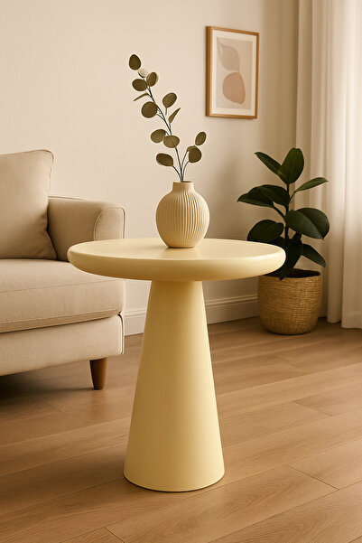 Simillo Home&Living Dekoratif Doğal Ahşap Krem Renk Yan Sehpa – Mantar Sehpa ...