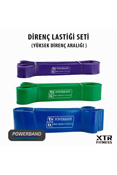 XTR Fitness Set de cauciucuri de rezistență și benzi de exerciții Set de 3 re...