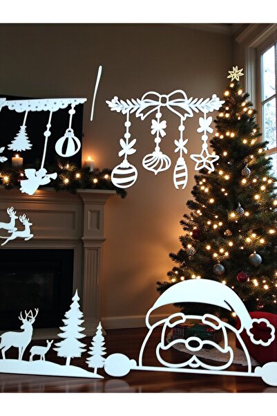 Armada Σετ 7 Χριστουγεννιάτικων Διακοσμητικών Φιγούρων (Διακόσμηση Παραθύρων) Χριστουγεννιάτικες Φιγούρες από χαρτόνι, Αυτοκόλλητες 25x20cm