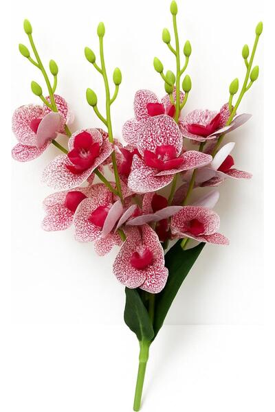 DEFNE DECOR Yapay Çiçek Islak Orkide lüx Demet 5 Dal 40 cm Kırmızı