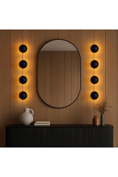 MOİRA Fungal Modern Metal Plated Single Wall Sconce Black Diameter 12cm, Minimalist Decor Lighting Fungal13360A