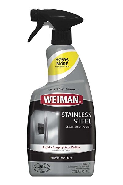 Weiman منظف وملمع الفولاذ المقاوم للصدأ، برائحة الزهور، زجاجة بخاخ سعة 22 أونصة