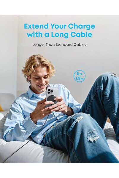 Generic Anker Zolo Magnetic Wireless Charger, Qi2 Certified 15W MagSafe-Compatible Pad (Black, 1 Pack)