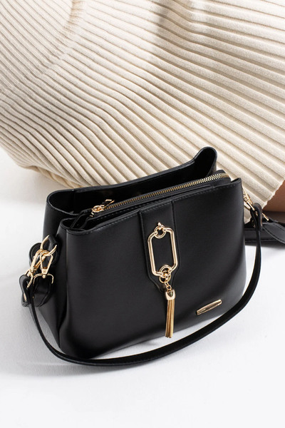 POLO CLUB Жіноча сумка з 3 відділеннями, золотими деталями, через плече та на ремені (23x19x11 см)