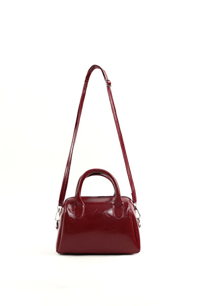 SHAKA Crinkled Textured Burgundy Shk184 Faux Leather, Single Compartment with Zipper, Strap Hand, Arm and Shoulder Bag