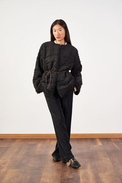 Mevra Soft Fur Coat Black