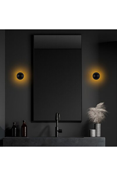 MOİRA Fungal Modern Metal Plated Single Wall Sconce Black Diameter 12cm, Minimalist Decor Lighting Fungal13360A