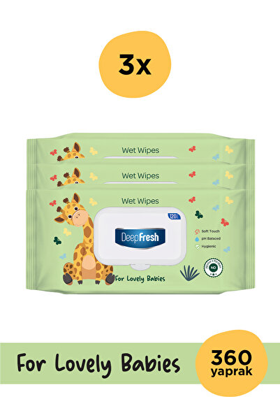 Deep Fresh Islak Mendil Lovely Babies Zürafa 3 x 120 Yaprak