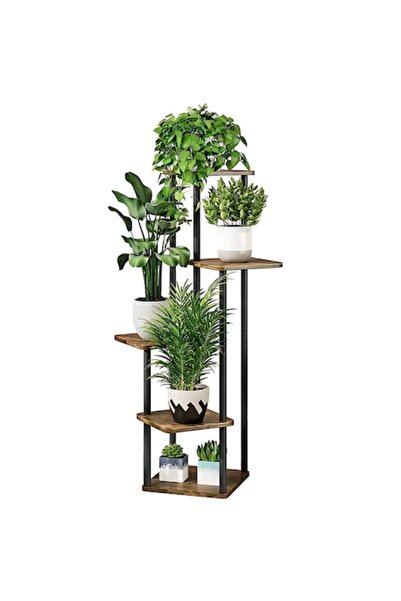 iTin Vertical flower stand 4 tiers, durable metal, 106.3 cm, for balcony