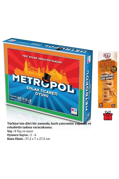 Ks Games Metropol Real Estate Trading Game and Crp Toys Natural Wooden Balance Game 54 Pieces