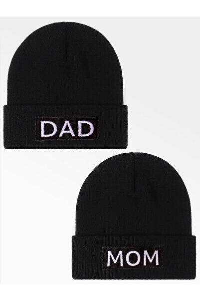 CAP BROS Set de din material subțire berete brodate MOM & DAD