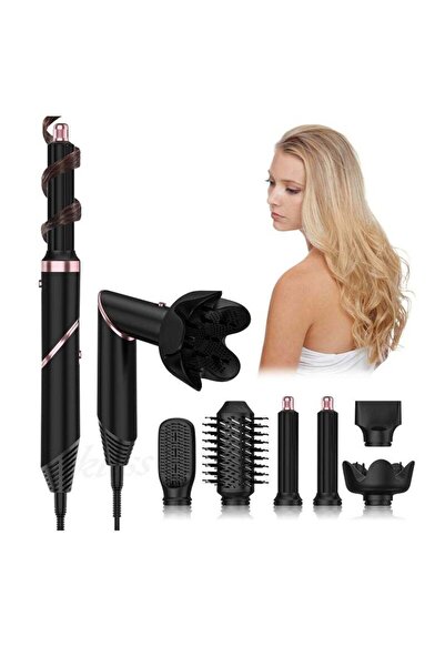 COOYA High Speed Folding Hair Dryer Auto Hair Suction 6-in-1 Multi-Function Hot Air Comb Hair Dryer Straig