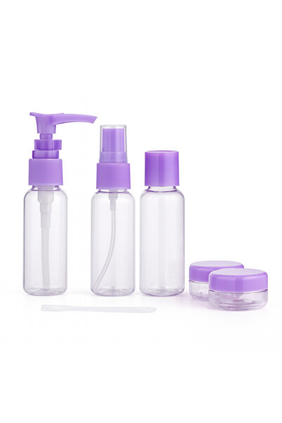 Le Kiv Home Seyahat Seti 6’lı Şeffaf Travel Kit – Pompalı, Spreyli, Krem Kava...