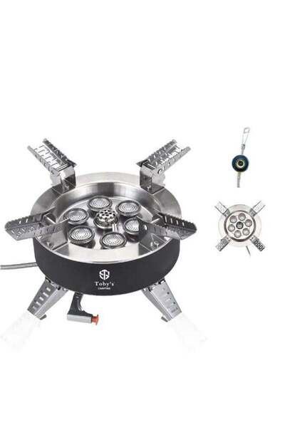 TOBYS موقد توبي للتخييم المحمول المصنوع من سبائك التيتانيوم بقوة ١٨٠٠٠ واط، م...