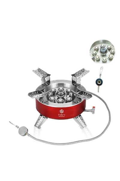 TOBYS موقد غاز محمول مقاوم للرياح للتخييم من توبي، بقوة ٢٣٨٠٠ واط، مصنوع من س...