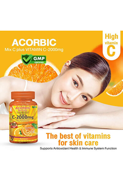 GMP Acorbic C-2000mg Vitamin C Supplement – 30 Capsules
