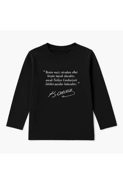 MODA 10 Νοεμβρίου Atatürk με τύπωμα Μπλούζα παιδική μπλούζα από χτενισμένο βα...