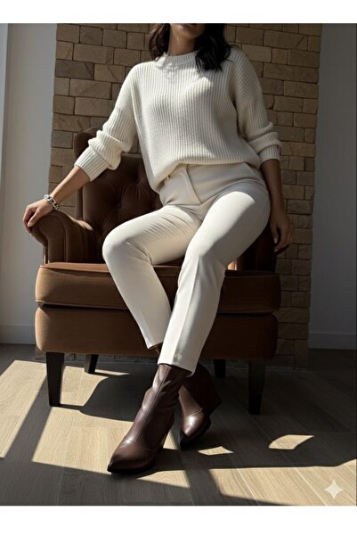 carweza Rossi Kahve Dolgu Topuklu Strec Bot