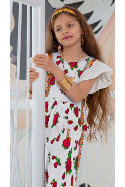 outline White cotton shawl dress