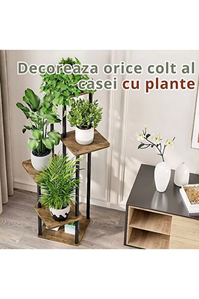 iTin Vertical flower stand 4 tiers, durable metal, 106.3 cm, for balcony