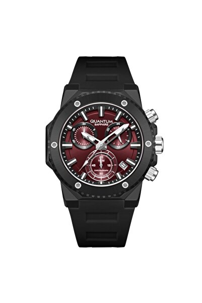 Quantum Hng1232.681 Chronograph Functions Active Silicone Band Black Color Men's Wristwatch