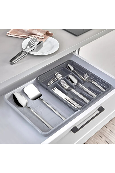 Myend Adjustable Size Inside Drawer Cutlery Organizer, Spoon Holder