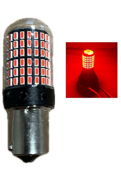 TEKNOPARTS Oto Led Fren Stop Ampulü Kırmızı 93 tek duy P21w 144 ledli 2 adet