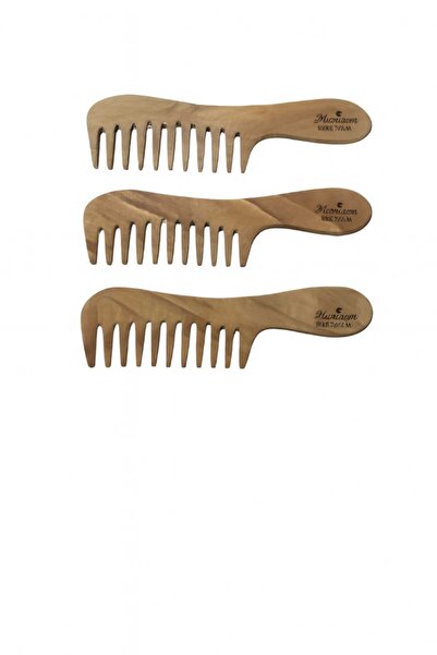 MadameNatural 100% Natural Handmade Boxwood Comb Set of 3 (Made from Walnut Wood)