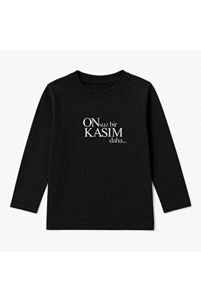 MODA 10 Νοεμβρίου Atatürk με τύπωμα Μπλούζα παιδική μπλούζα από χτενισμένο βα...