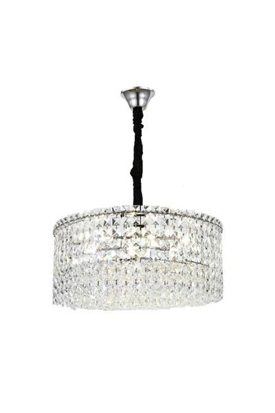 RFAN Candelabru, Model RF7108/400, Textură de Cristal, Metal, 5 X E14, Argintiu