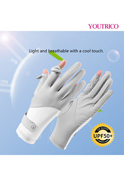 Youtrico قفازات حماية من الشمس SPF50 لركوب الدراجات في الصيف بدون أصابع للقيادة