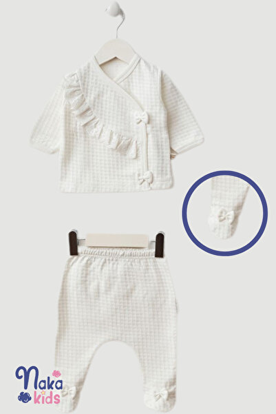 Naka Concept Bowknot Waffle 10 Piece Baby Girl Hospital Discharge Set – 100% Cotton