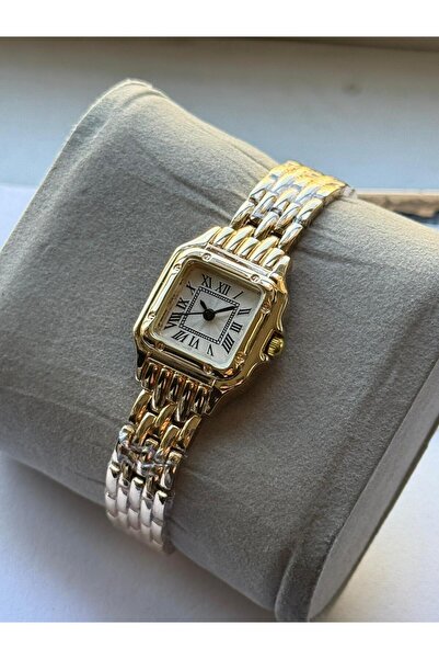 captiva Gold Renk Metal Köşeli Roman Rakamlı Kol Saati