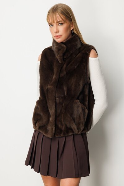 Ekol Torba Cepli Plush Vest