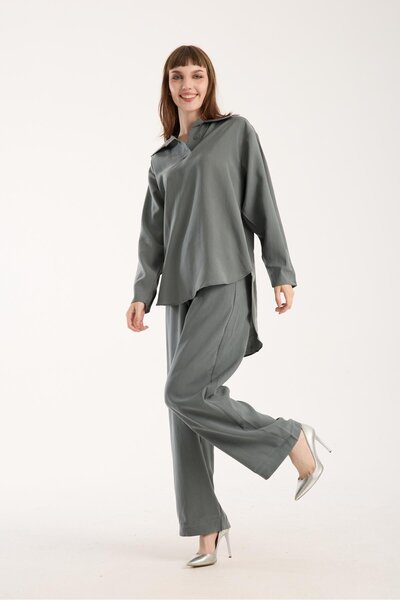 Store Silky Softness Modal Fabric Relaxed Fit Long Shirt + Pants Set (2 Pieces)