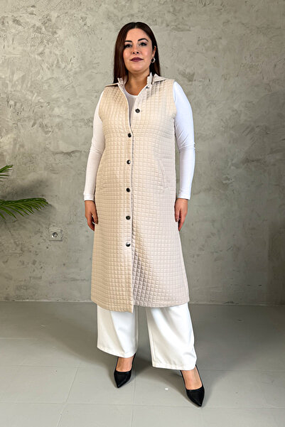 ModaPlaza Vestă lungă matlasată pentru femei 7544