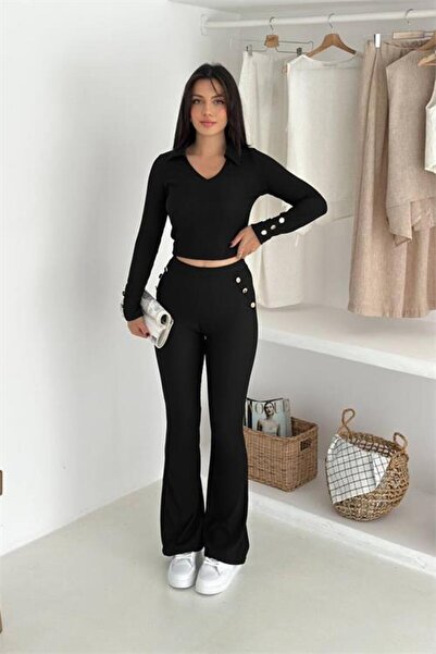 Dipmoda Γυναικείο κοστούμι παντελόνι Κοντό με Γιακάς πουκαμίσου κουμπιά DPK4322