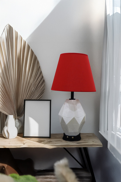 PAYİDAR MODEL Payidar Modern Design Red Hat Lampshade White Body