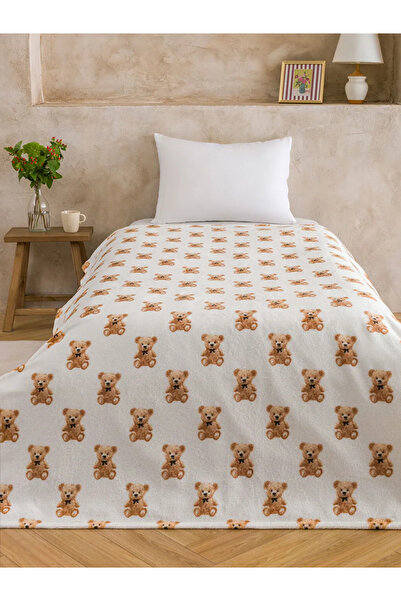 LC Waikiki Lcw Home Mixed Bear Teddy Printed Single Blanket 150X220 cm