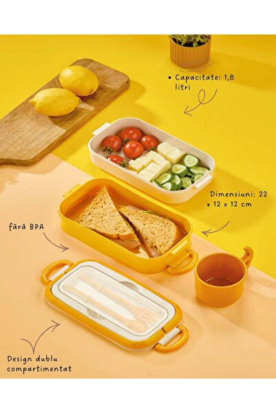 Mutfac 2 COMPARTMENT LUNCH BOX WITH CUTLERY - 1.8 lt