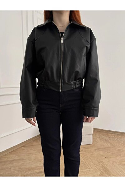 IŞILDA FASHION Jachetă Bomber din piele de damă