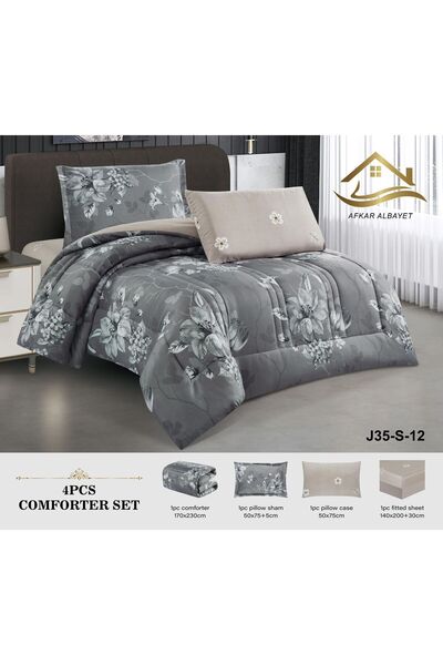 Afkar Albayet Summer single and a half bedspread, 4 pieces, embroidered microfiber