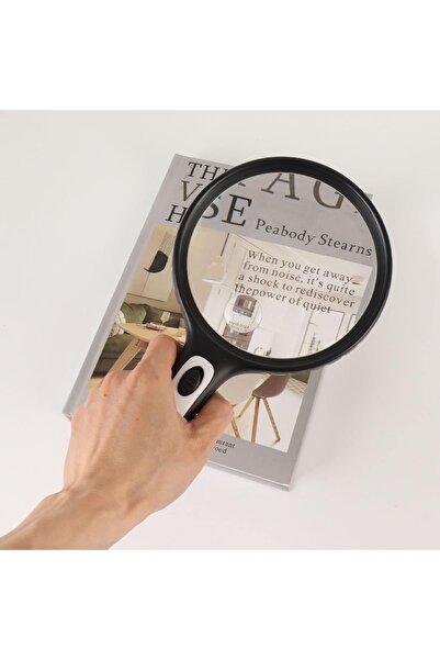 miraza Large Round Magnifying Glass with 4 LEDs, 5X-15X Magnification, 4 AAA Batteries, Diameter 14.6 cm, 27 x 14.6 cm