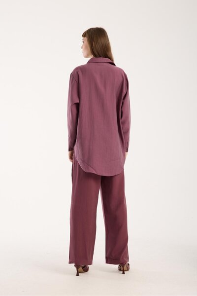Store Silky Softness Modal Fabric Relaxed Fit Long Shirt + Pants Set (2 Pieces)