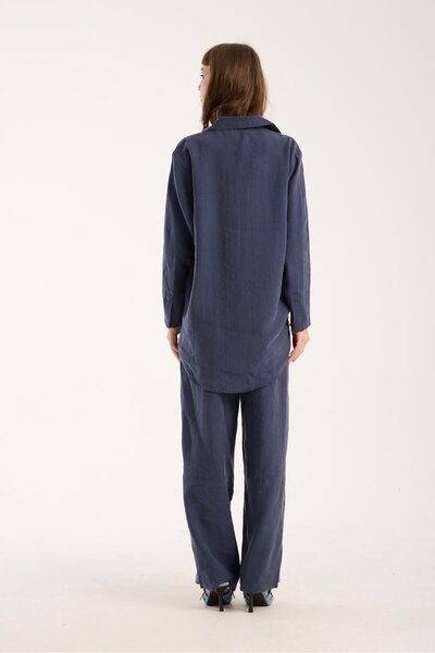 Store Silky Softness Modal Fabric Relaxed Fit Long Shirt + Pants Set (2 Pieces)