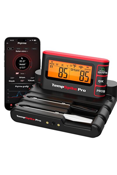 ThermoPro TP980-2 Şarjlı 320m Kablosuz Alarmlı 2Problu APP, Monitörlü Profesy...
