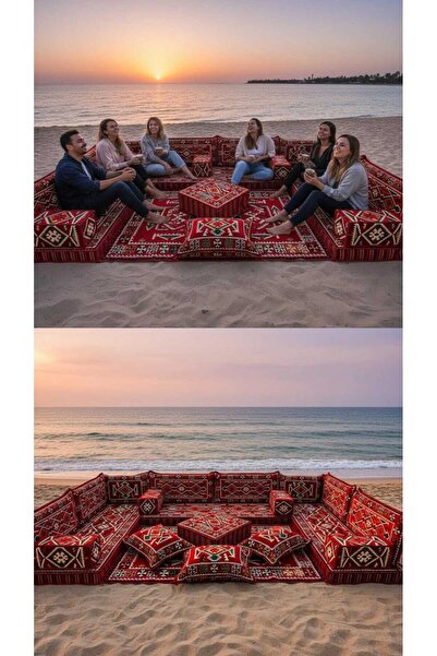 mdhomecarpet El İşçiliği Otantik Şark Köşesi Minder Takımı Rahat ve Şık Oturm...