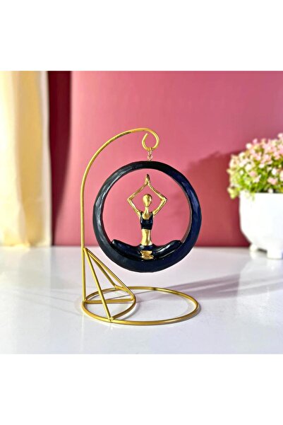 e-life shop Modern Stil Askılı Sallanan Yoga Yapan Kadın Heykeli 18 cm Dekora...